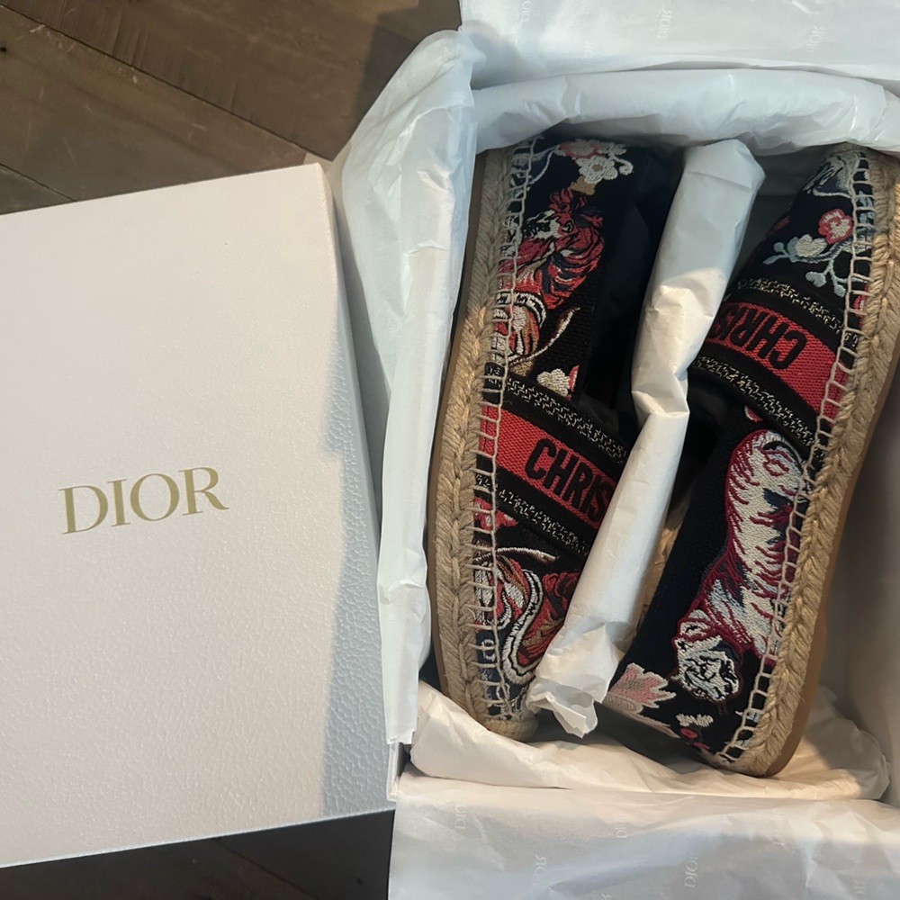 NWT Christian Dior Granville Espadrilles – Black & Red – Size 41